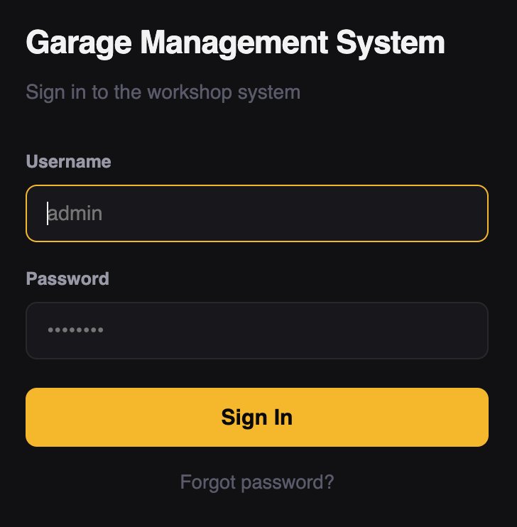 Garage Management System showcase 3